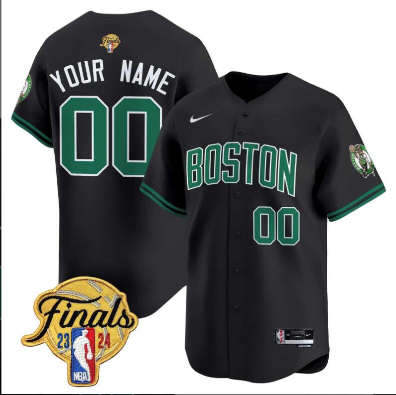 Men Boston Celtics 2024 Finals Patch Swingman Custom NBA Jersey V2->customized nfl jersey->Custom Jersey